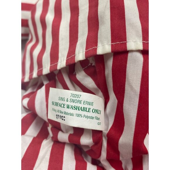 Sing Snore Ernie Plush Sesame Street Pajamas Red White Striped Sleepwear 16" - Picture 4 of 5